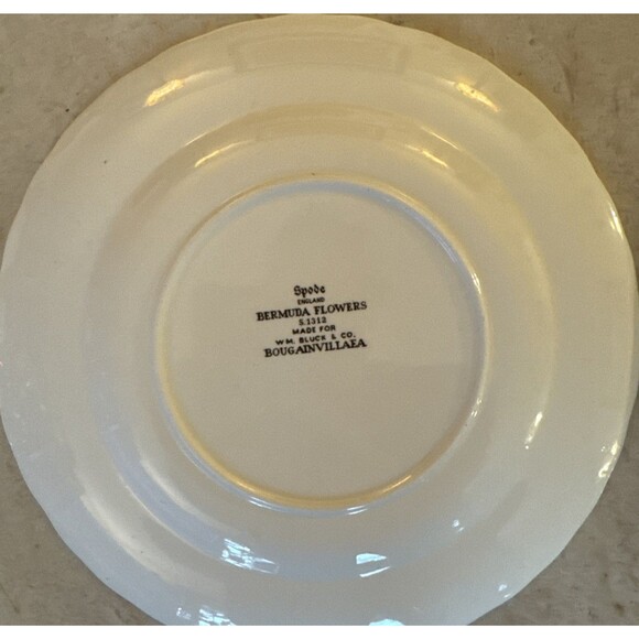 Spode England 9" Set of 4 Luncheon Plates BERMUDA FLOWERS Assorted Vintage - Picture 7 of 12